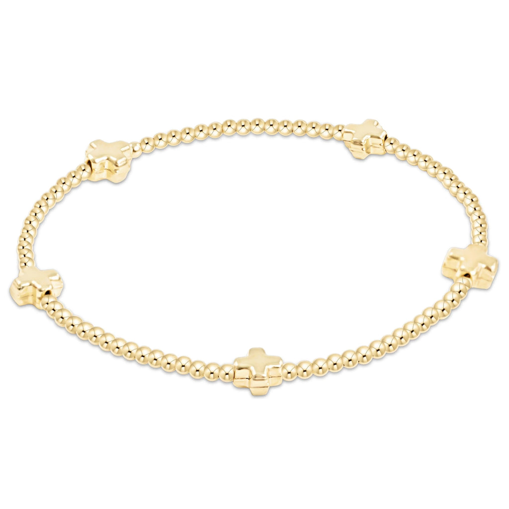 enewton signature cross small 2mm gold bracelet - gold