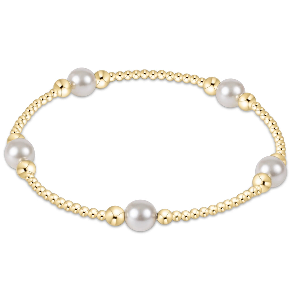 enewton purpose pearl 6mm gold bracelet