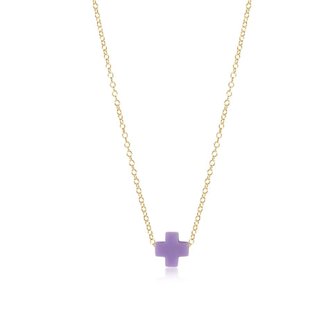 enewton - egirl 14" necklace gold - signature cross - purple