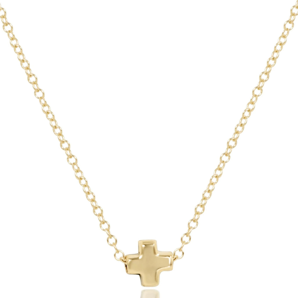 enewton - egirl 14" necklace gold - signature cross small gold