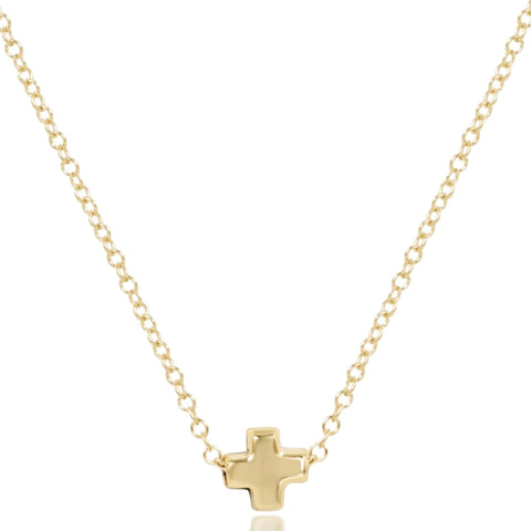 enewton - egirl 14" necklace gold - signature cross small gold