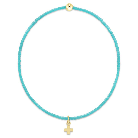 enewton hope classic turquoise bracelet - signature cross small gold charm
