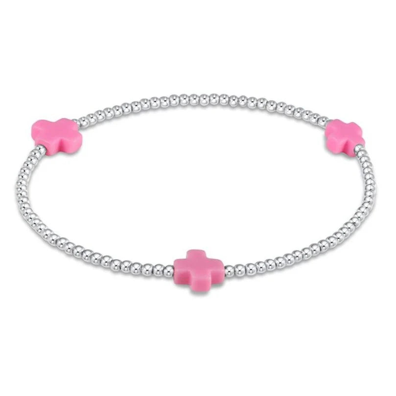 enewton signature cross 2mm sterling bracelet - pink