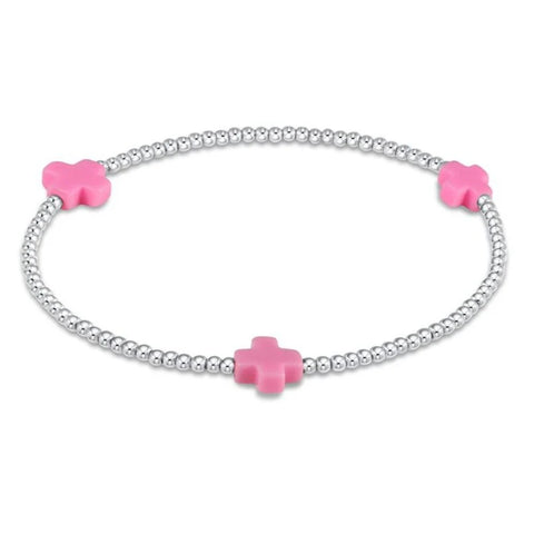 enewton signature cross 2mm sterling bracelet - pink