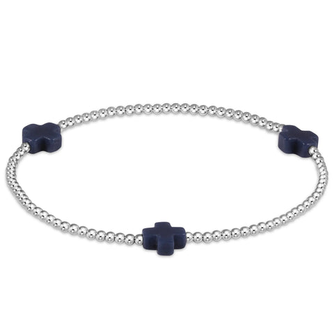 enewton signature cross 2mm sterling bracelet - navy
