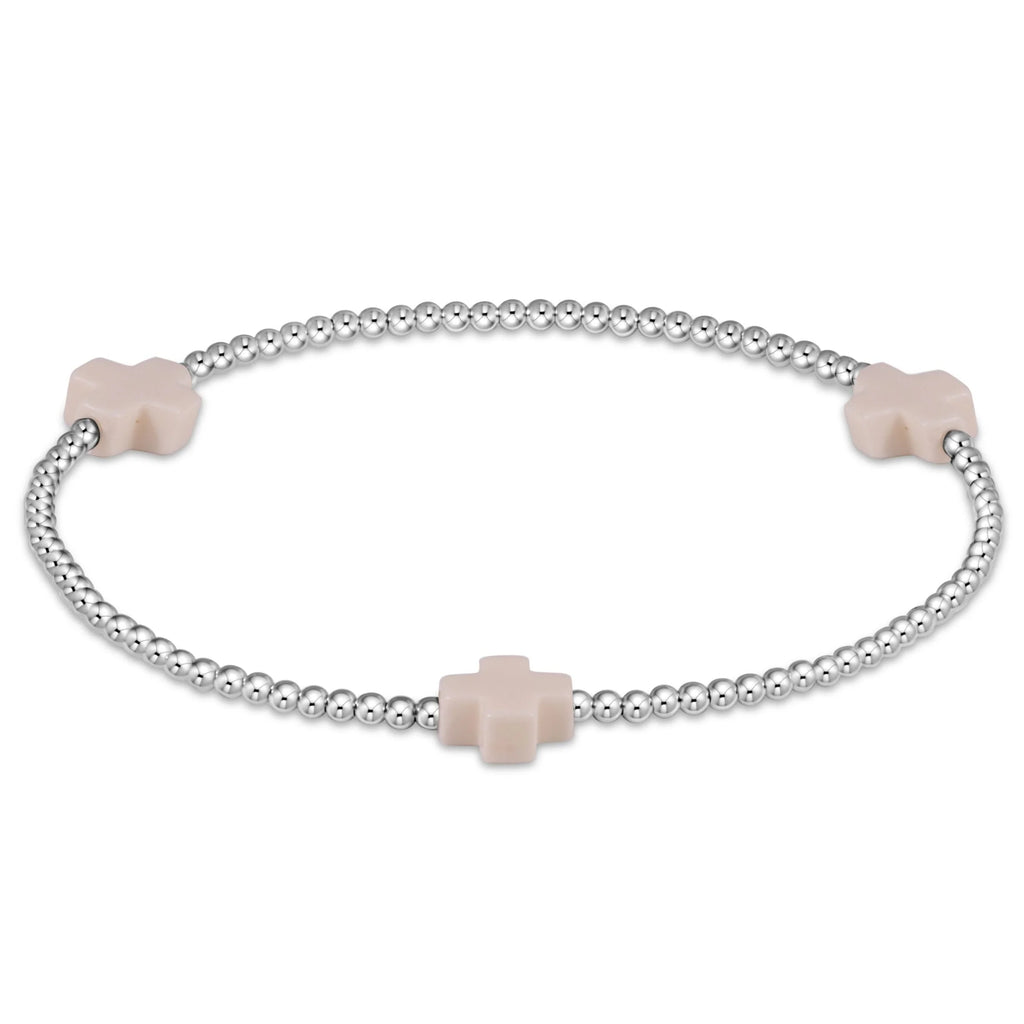 enewton signature cross 2mm sterling bracelet - off white