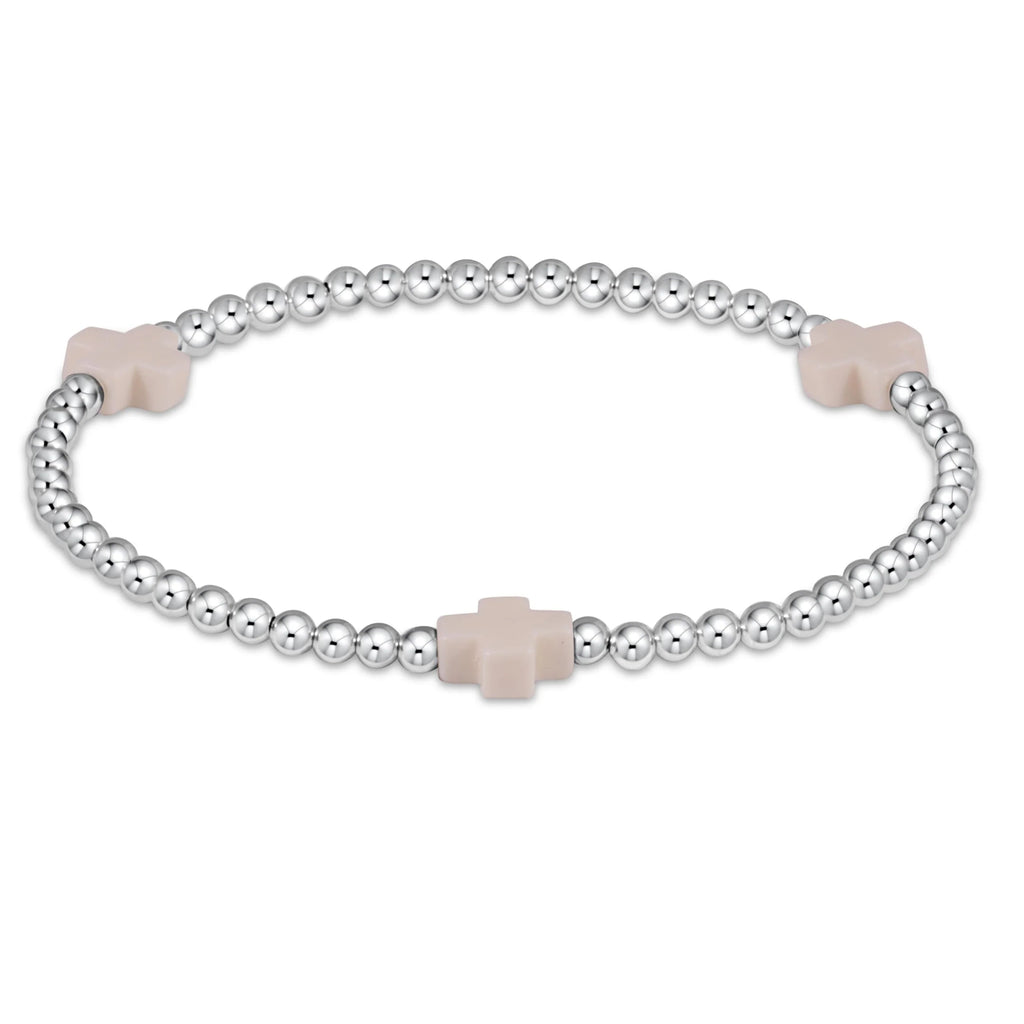 enewton signature cross 3mm sterling bracelet - off white