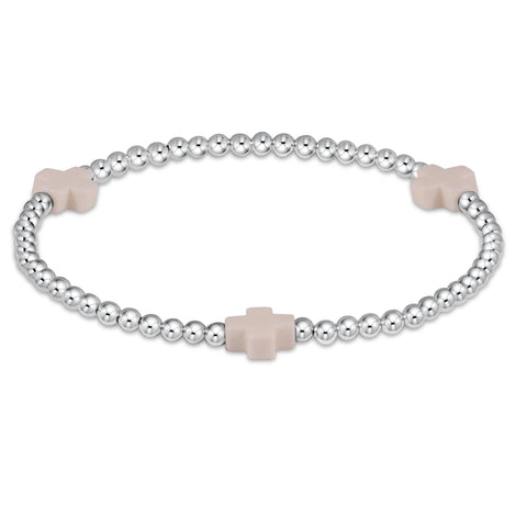 enewton signature cross 3mm sterling bracelet - off white