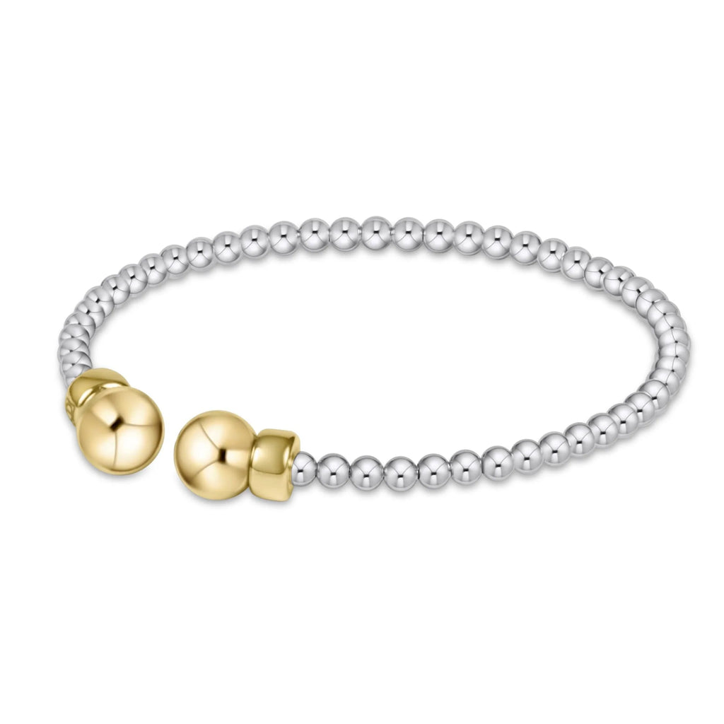 enewton classic mixed metal 3mm bead cuff - gold