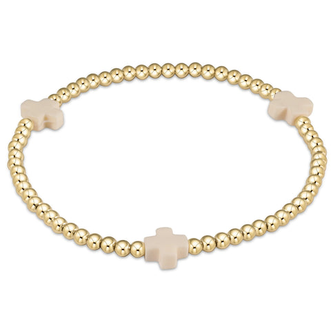 enewton extends signature cross 3mm gold bracelet - off white