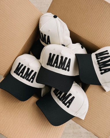 Black + Cream Mama Cap