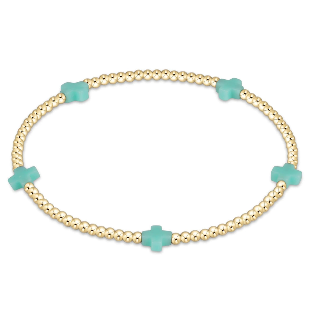 enewton signature cross 2mm gold bracelet - mint
