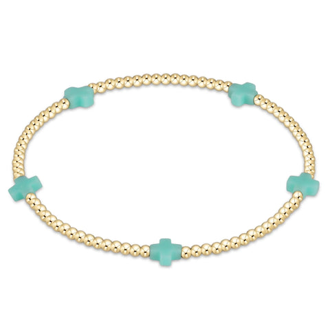 enewton signature cross 2mm gold bracelet - mint