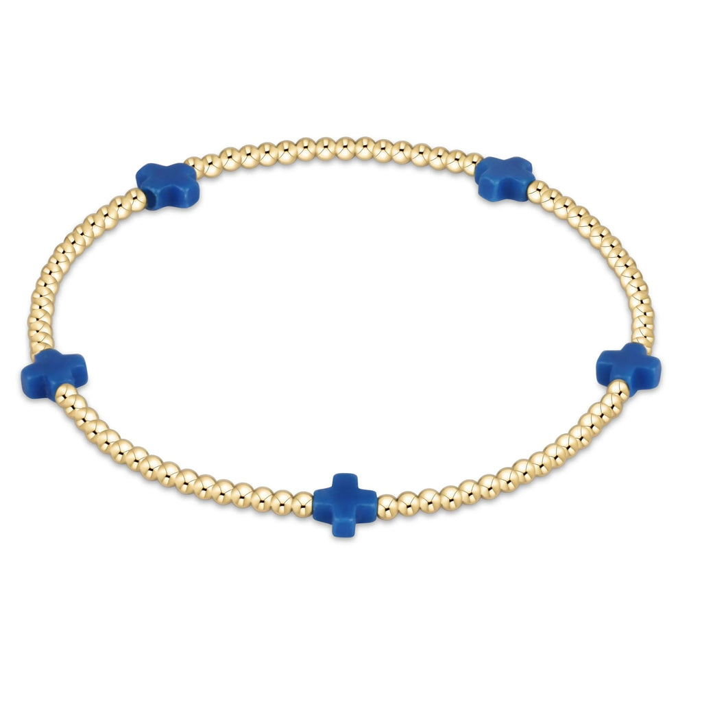 enewton signature cross 2mm gold bracelet - blue