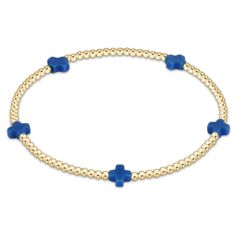 enewton signature cross 2mm gold bracelet - blue