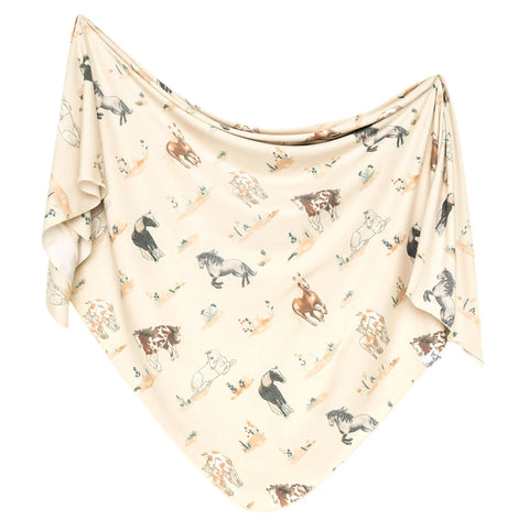 COPPER PEARL KNIT SWADDLE BLANKET - MONTANA