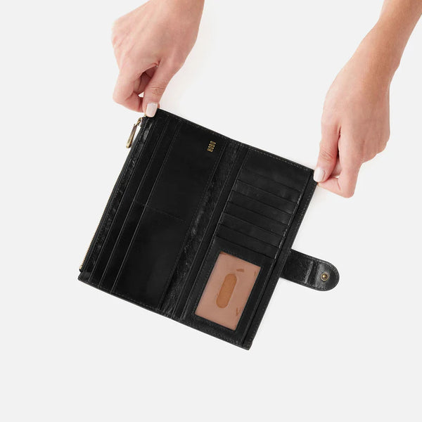 HOBO DUNN CONTINENTAL WALLET - BLACK