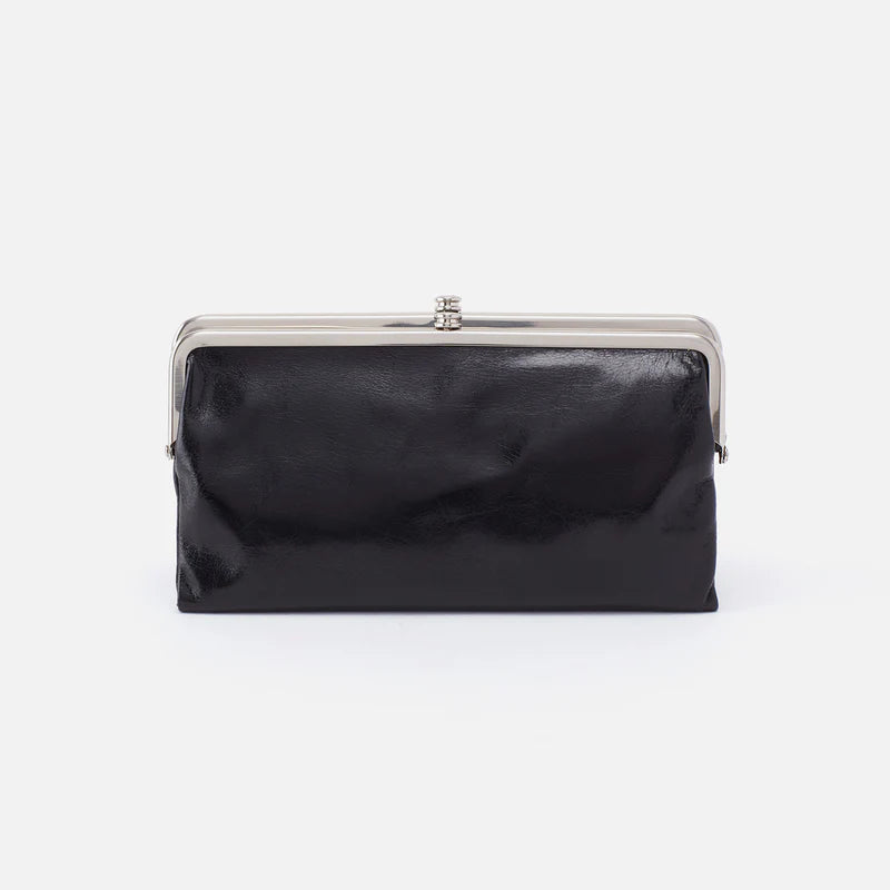 HOBO LAUREN CLUTCH - POLISHED BLACK