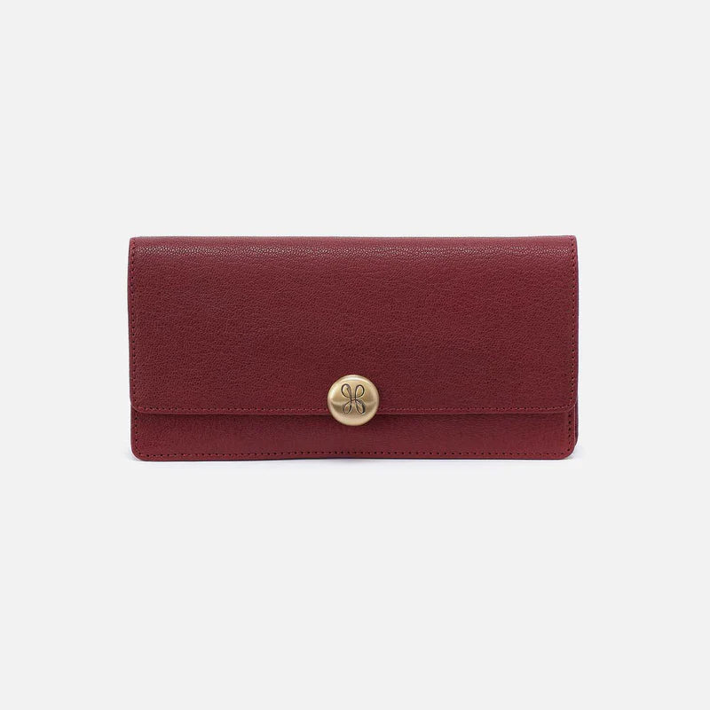 HOBO HUTTON LARGE WALLET - RED DAHLIA