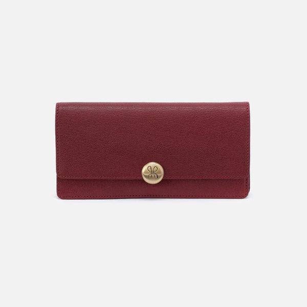 HOBO HUTTON LARGE WALLET - RED DAHLIA
