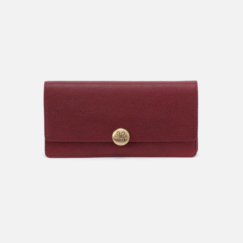 HOBO HUTTON LARGE WALLET - RED DAHLIA