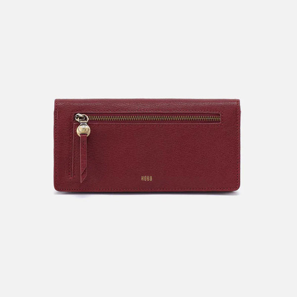 HOBO HUTTON LARGE WALLET - RED DAHLIA